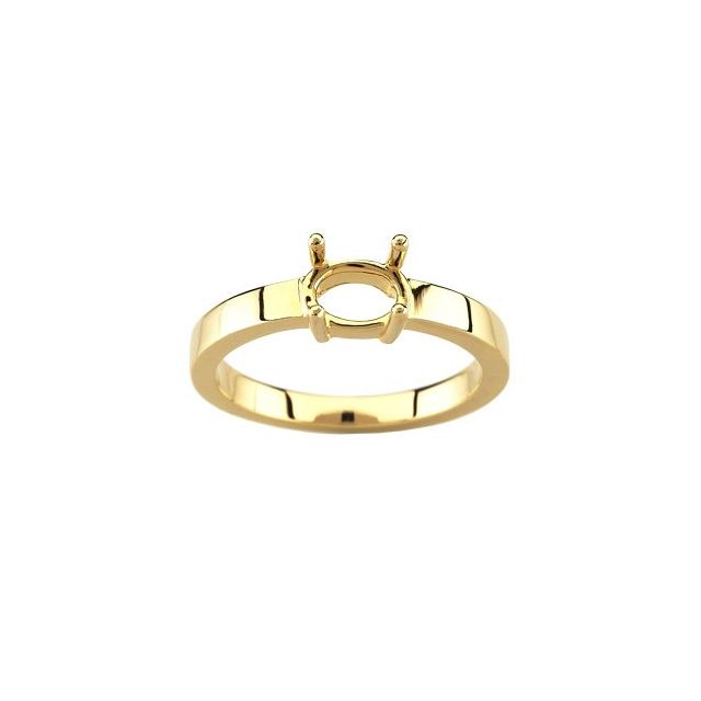 Solitaire Cabochon Ring Mounting in 10 Karat Yellow Gold for Oval Stone Questions & Answers